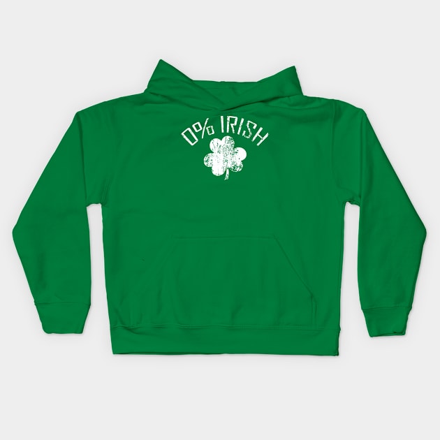 0% Irish Shirt Vintage St Patrick Day Distressed Kids Hoodie by amitsurti